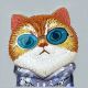 11. Nimmy Glasses Cool Cat iPhone 15 Hülle - Grau