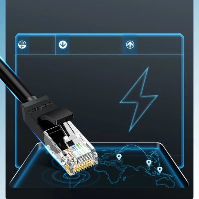 4. Ugreen Kabel Internet Netzwerkkabel Ethernet Patchkabel RJ45 Cat 6 UTP 1000Mbps 20m Schwarz (20166)