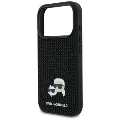 6. Karl Lagerfeld Strass-Hülle mit Karl&Choupette-Motiv für iPhone 17 Pro – Schwarz