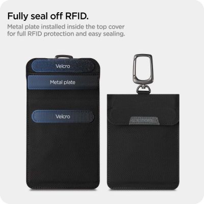 5. Diebstahlsicherer Spigen Beutel, schlüsselloser RFID-Signalblocker – Schwarz