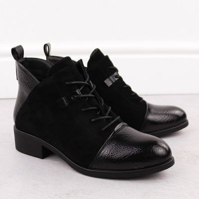 10. Damen-Wildleder-Stiefeletten, gefüttert, schwarz M.Daszyński MR2458-7