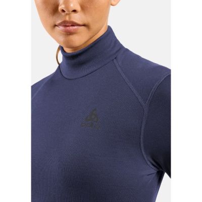 4. Odlo BL TOP Rollkragen l/s ACTIVE WARM Langarm Thermounterwäsche Größe M Blau