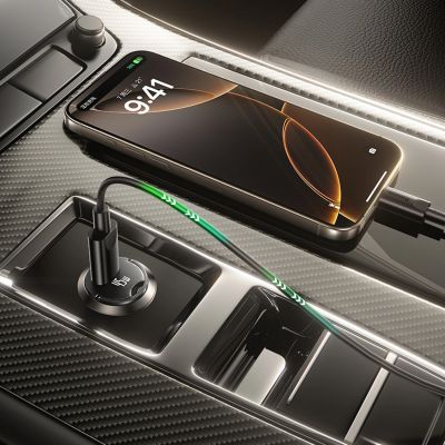 12. Baseus PrimeTrip VP2 45W USB-C Kfz-Ladegerät mit 60W USB-C auf USB-C 1m Kabel – Schwarz