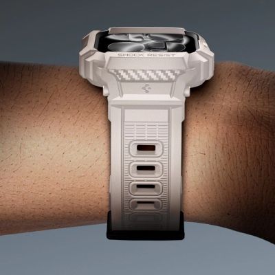 10. Spigen Rugged Armor Pro V2 Apple Watch Armband (46 mm) – Beige