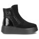 2. Schwarze Damen-Ankle-Boots aus Leder mit Plateausohle, Filippo DBT8077/26