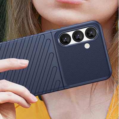 6. Thunder Case Hülle für Samsung Galaxy S25, silikongepanzerte Hülle - Blau