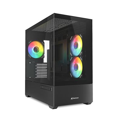 10. Sharkoon MK6 RGB Micro-ATX Gehäuse, 1x Glas, Schwarz