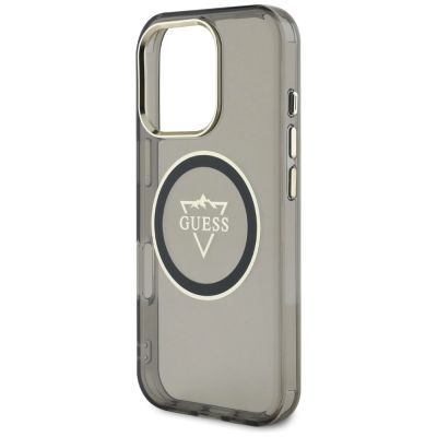 6. Guess IML Metal Mountain Logo MagSafe iPhone 16 Pro Hülle - Schwarz