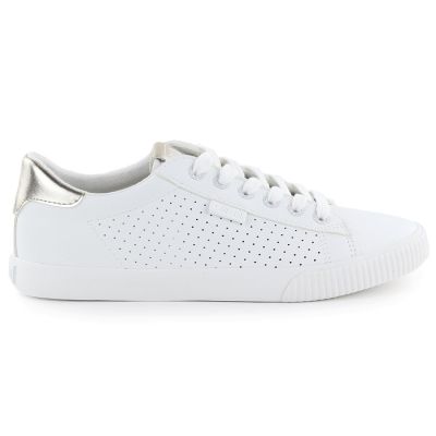 2. Damen-Sneaker, niedrig geschnitten, durchbrochenes Design, Kunstleder, weiß, Big Star TT274020