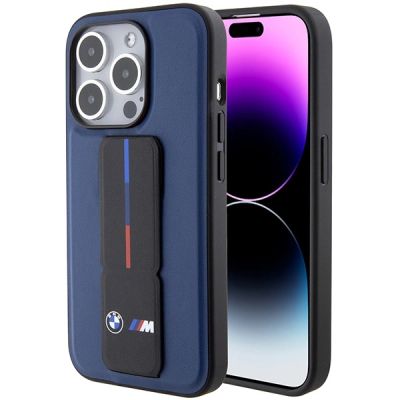 2. BMW M Grip Stand Bicolor Hülle für iPhone 15 Pro – Marineblau
