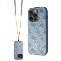 Guess GUHCP15LP4TDSCPB iPhone 15 Pro 6,1" blau/blaues Hardcase Crossbody 4G Metalllogo