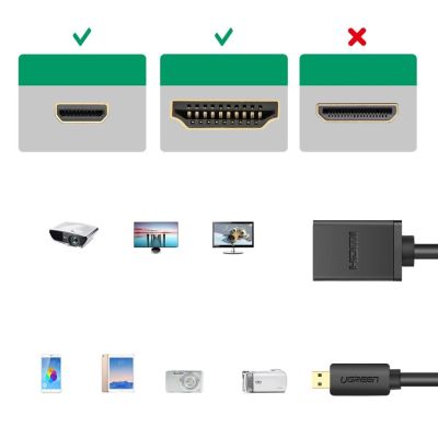 7. Ugreen Kabel Adapterkabel HDMI Adapter - Micro HDMI 19 Pin 20cm schwarz (20134)