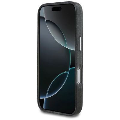 5. Karl Lagerfeld IML Glitter Karl & Choupette Sketch Logo MagSafe Hülle für iPhone 17 Pro - Schwarz