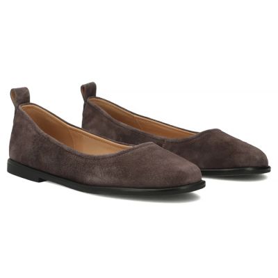 4. Damen-Ballerinas aus Wildleder, braun, DP7741