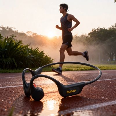 12. Dudao U22 Bluetooth 5.2 Knochenschallkopfhörer mit Kopfbügel – Schwarz