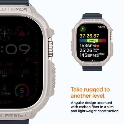 14. Spigen Rugged Armor Hülle für Apple Watch Ultra 1/2 (49 mm) – Beige