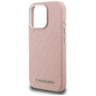 6. Karl Lagerfeld FW Stamped Karl MagSafe Hülle für iPhone 16 Pro Max - Pink