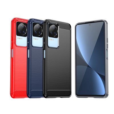 5. Carbon Case für Xiaomi Poco F4 5G flexible Silikon-Carbon-Hülle schwarz