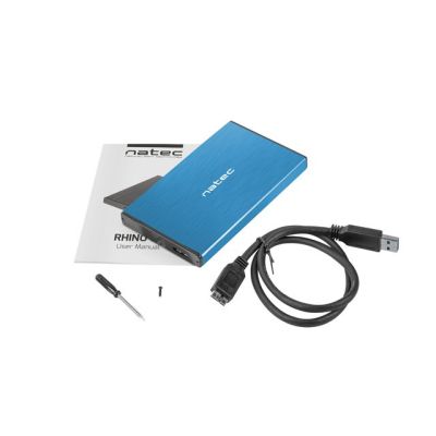 6. NATEC Rhino Go NKZ-1280 Festplattengehäuse (2,5"; USB 3.0; Aluminium; Blau)
