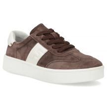 Damen-Sneaker aus Leder mit brauner Plateausohle, Modell Filippo DP7533
