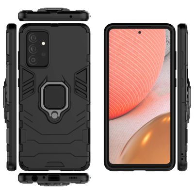 5. Ring Armor robuste Kickstand TPU/PC Panzer Handyhülle Hard Case für Samsung Galaxy A72 4G schwarz