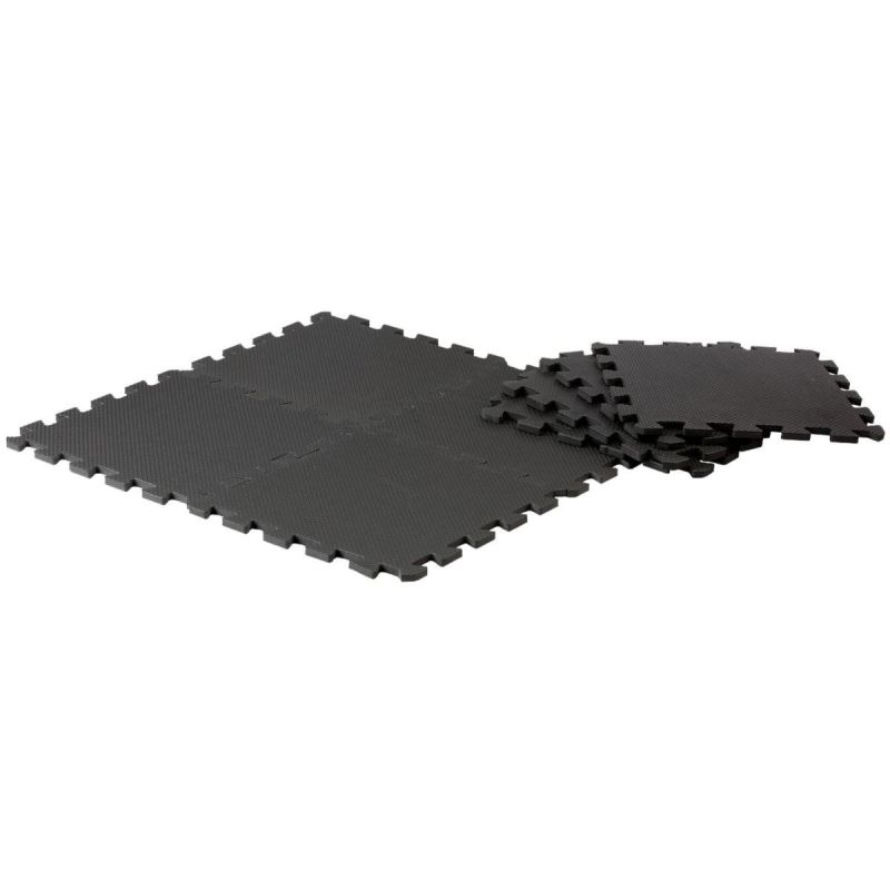 19. Puzzlematte für Fitnessgeräte, 8 Stück, 30 x 30 x 0,9 cm, Schwarz, Rein 2, Verbessern
