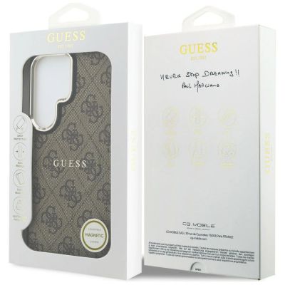 8. Guess 4G Embossed Ring MagSafe Hülle für Samsung Galaxy S26 Ultra - braun