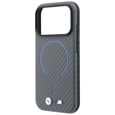 6. BMW M Carbon Printed Ring MagSafe Hülle für iPhone 18 Pro Max / 17 Pro Max – Grau