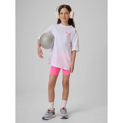 4. Locker geschnittenes Mädchen-T-Shirt mit Aufdruck 4F 4FJRSS26TTSHF3910-10S