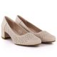 3. Damen-Pumps mit durchbrochenem Muster auf Blockabsatz, beige Sergio Leone PB293
