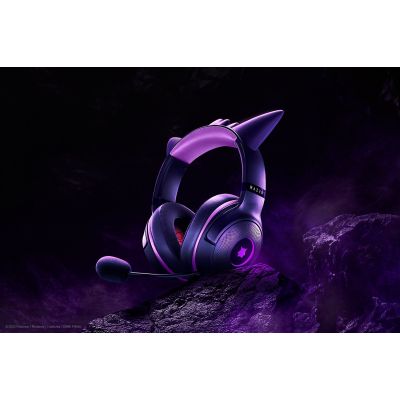 4. Razer Kraken Kitty V2 Kabelgebundenes Over-Ear-Headset mit Mikrofon und Geräuschunterdrückung, Gengar Edition