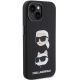 4. Karl Lagerfeld Silikon Karl&Choupette Head Hülle für iPhone 15 Plus / 14 Plus – Schwarz