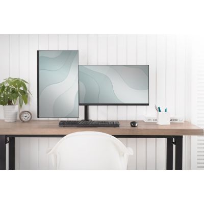 4. DIGITUS DOPPEL-TISCHHALTERUNG MIT KLEMME 2XLCD MAX. 32" MAX. BELASTUNG 2X 8KG NEIGBAR UND SCHWENKBAR SCHWARZ DA-90400