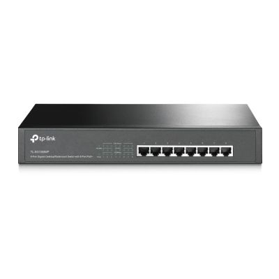 TP-Link TL-SG1008MP Netzwerk-Switch, unmanaged, Gigabit-Ethernet (10/100/1000), PoE-Unterstützung, Schwarz