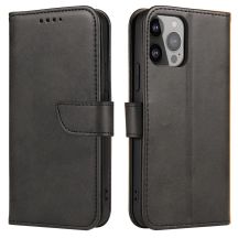 Magnet Case für Honor Magic5 mit Klappe, Brieftaschenständer, schwarz
