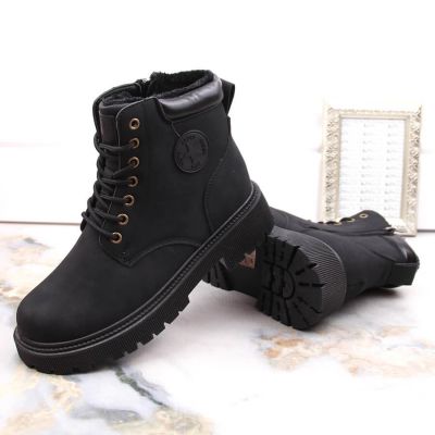14. NEWS W EVE364A schwarze isolierte Wanderstiefel mit Reißverschluss