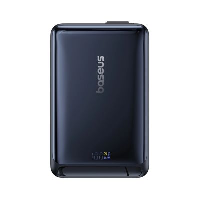 2. Baseus Nomos 10000mAh 30W Qi2 Powerbank mit MagSafe-kompatiblem Ständer und integriertem USB-C-Kabel – Schwarz