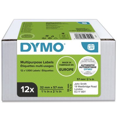 14. Dymo Etiketten für verschiedene Anwendungen 57x32mm weiß 2093095 12 Rollen