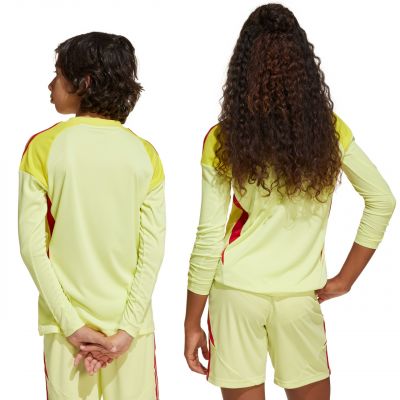 4. adidas Tiro 25 Competition Langarm-Torwarttrikot für Kinder, Gelb und Rot, KJN2020