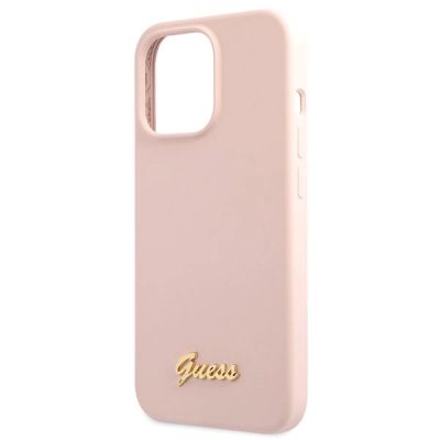 6. Guess GUHCP13XLSLMGLP iPhone 13 Pro Max 6,7" hellrosa/hellrosa Hardcase Silikon Script Gold Logo