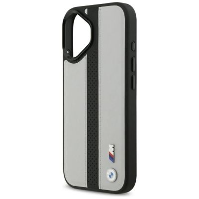 6. BMW M Perforated Stripe Logo MagSafe Case für iPhone 17 – Grau