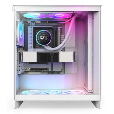 NZXT Kraken Elite 420 RGB All-in-One-Flüssigkeitskühler für Prozessoren, 14 cm, Weiß, 1 Stück.