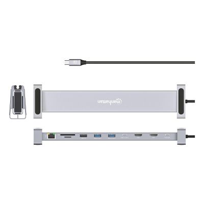 2. Manhattan 190398 Kabelgebundene Dockingstation USB 3.2 Gen 1 (3.1 Gen 1) Typ-C Grau
