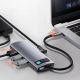 16. Baseus Metal Gleam Series 5-in-1 Multifunktions-HUB USB Typ C - USB Typ C Stromversorgung 100 W / HDMI 4K 30 Hz / 3x USB 3.2 Gen 1 (CAHUB-CX0G)