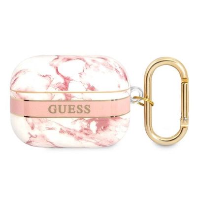 Guess GUAPHCHMAP AirPods Pro Cover Pink/Pink Marble Strap Collection