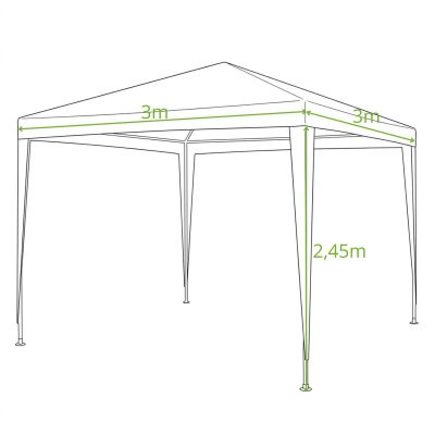 5. Gartenzelt-Pavillon PE 3x3x2,45 m Weiß Saska Garten
