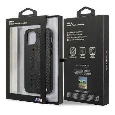 8. BMW M Collection PU Carbon Stripe Schutzhülle für iPhone 12 mini – Schwarz