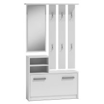 KLEIDERSCHRANK - SCHRANK, SPIEGEL, KLEIDERHÄNGER / WEISS GB1