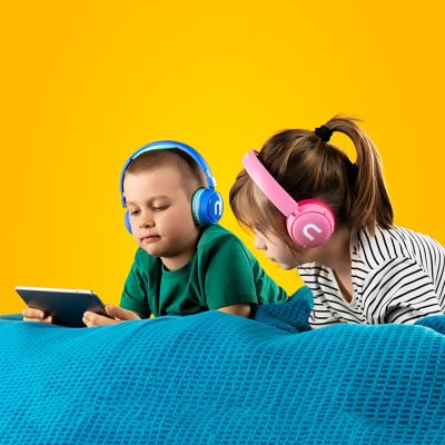 5. Niceboy HIVE Kinder-Headset, pink, mit Stirnband, für Anrufe/Musik/Sport/Alltag