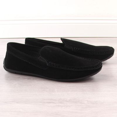 6. Herren-Slipper aus Wildleder mit Lochmuster, schwarz, News 4873